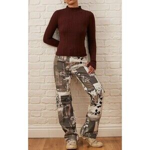 BDG Urban Outfitters Cowboy  Sz 26 Renaissance Print Denim Jeans Womens